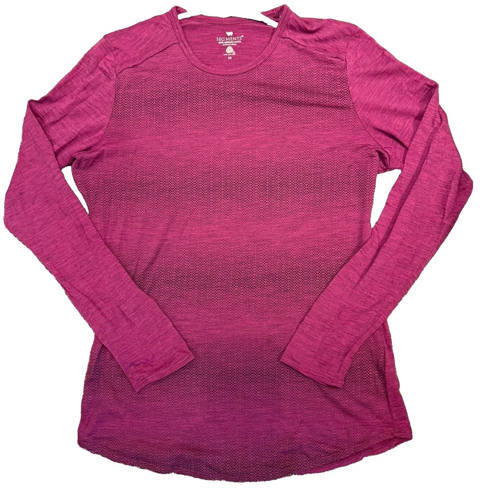 Segments Merino Wool T-Shirt Womens M Pink Base Layer Classic Outdoor Hiking